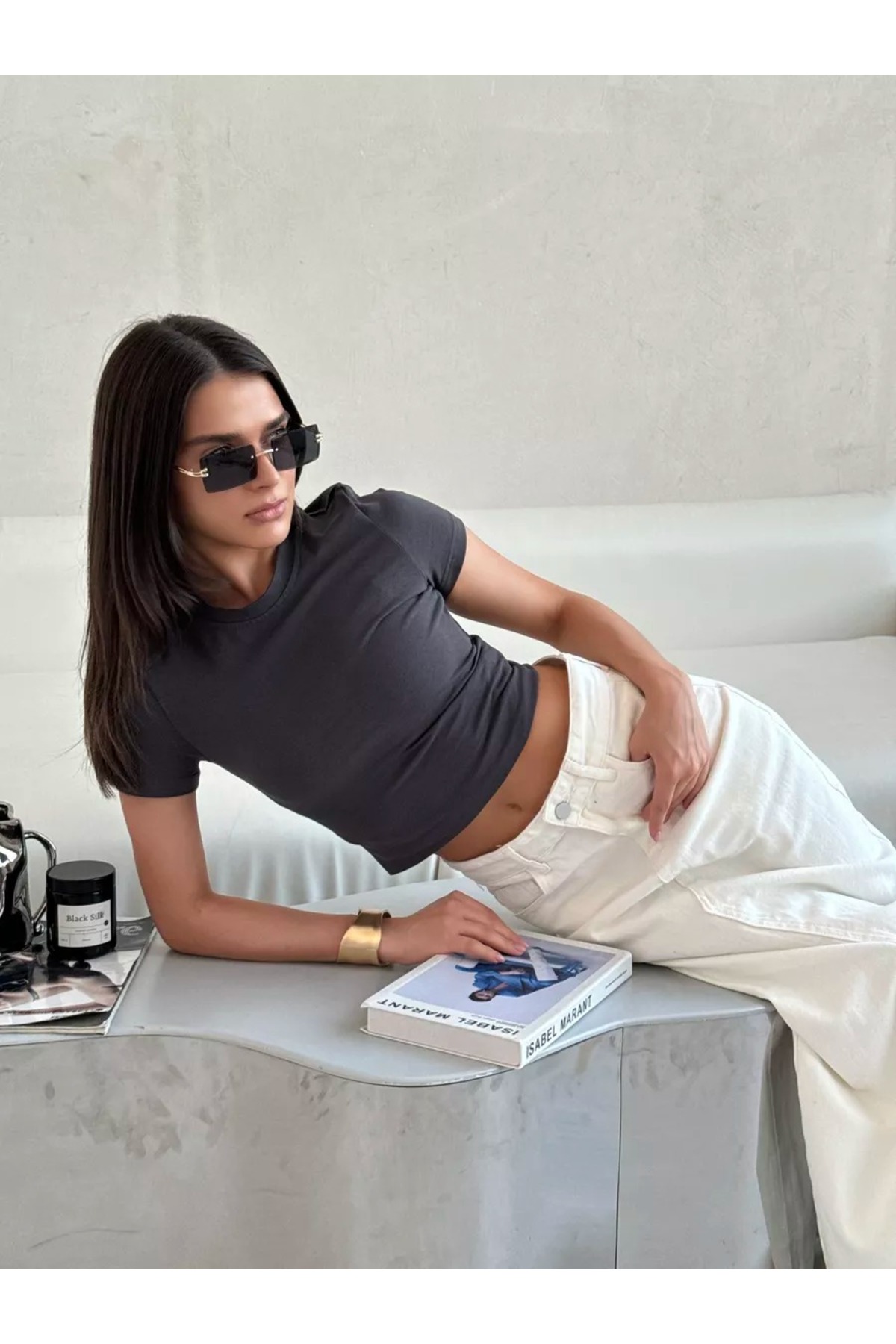 Kadın Body Yazlık Tişört Füme 7