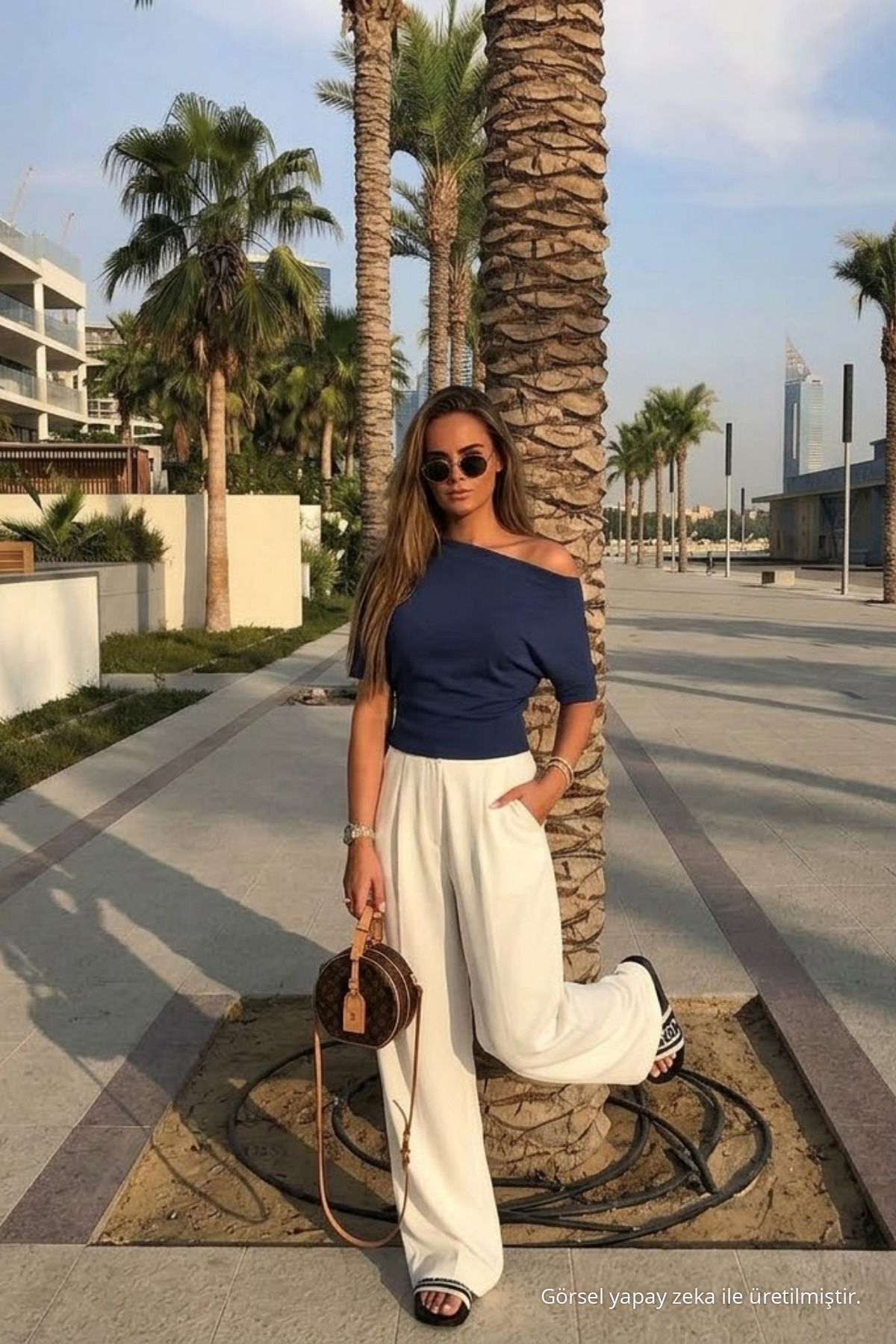 Kadın Günlük Slim Basic Lacivert Bluz 3
