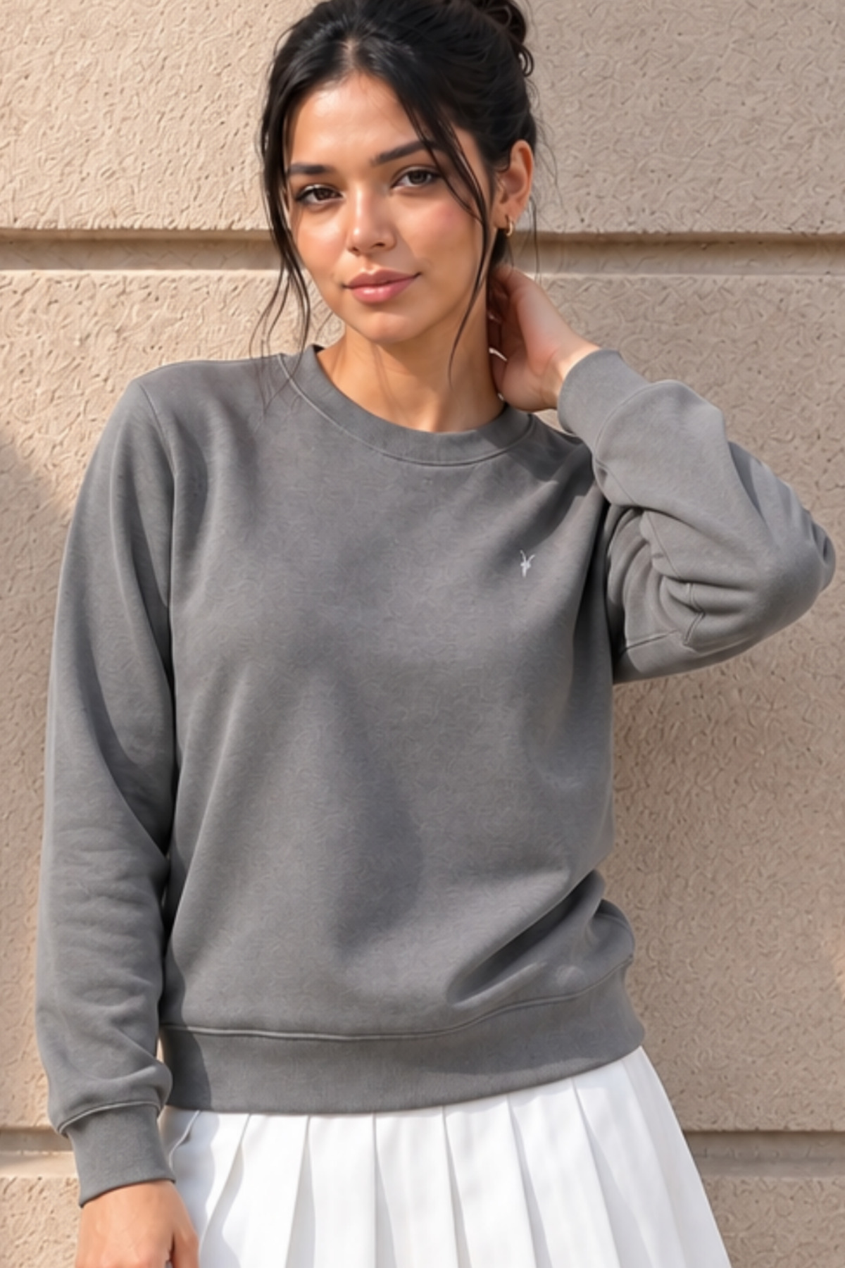 Kadın Uzun Kollu Comfort GRİ Bol Sweatshirt 5