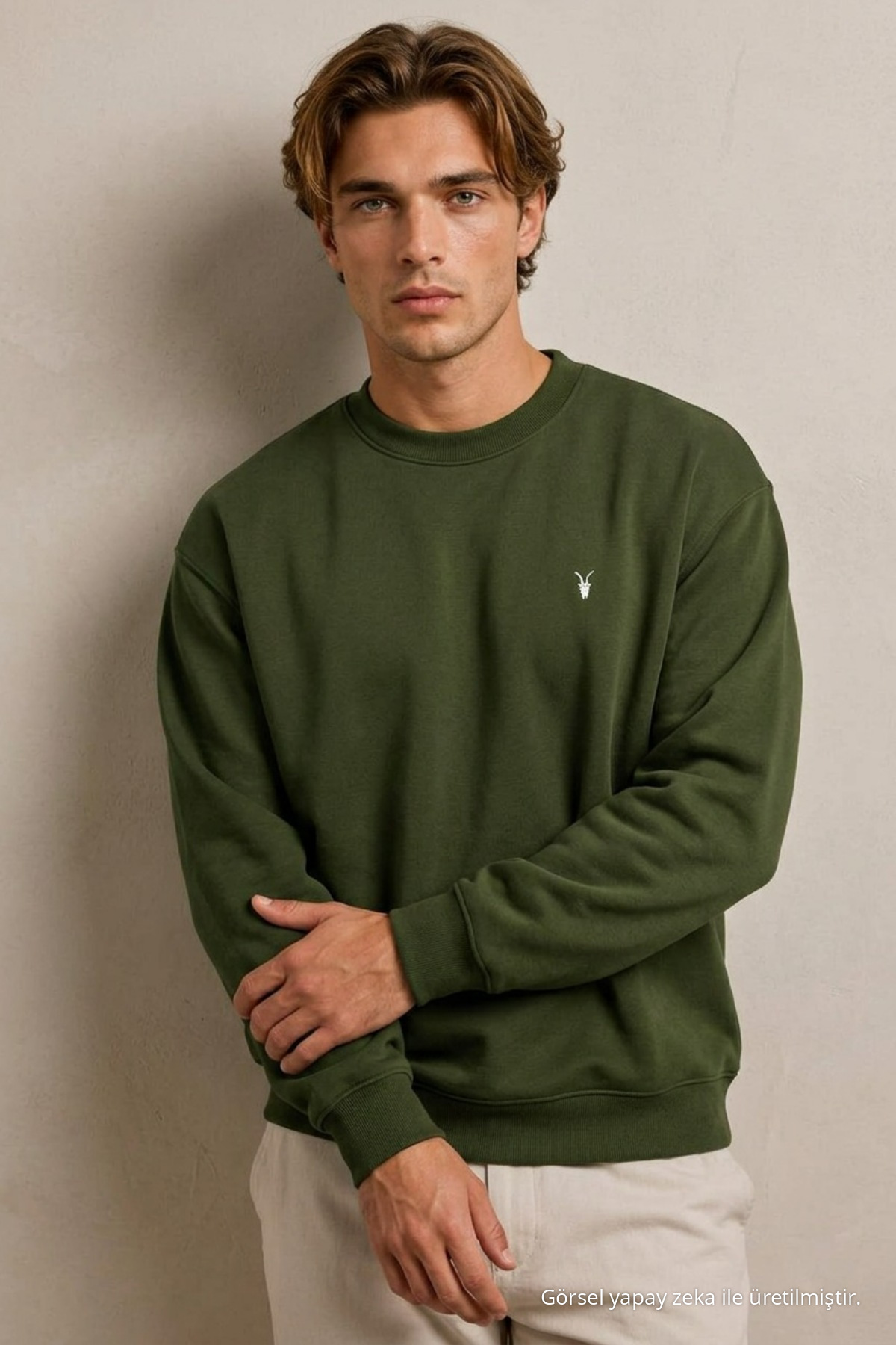 Reglan Casual Kış HAKİ Erkek Sweatshirt 5