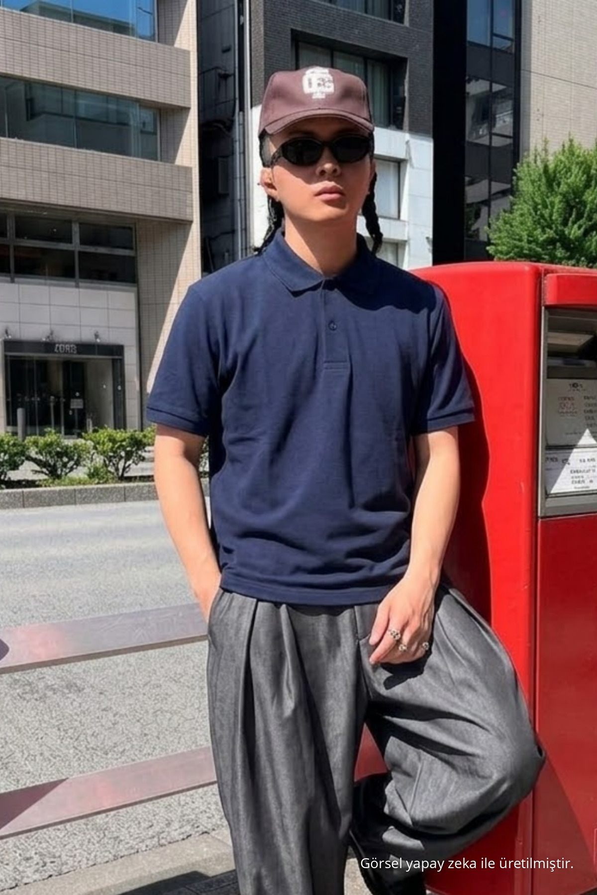 Erkek Straight Fit Lacivert Polo Yaka Tişört 3