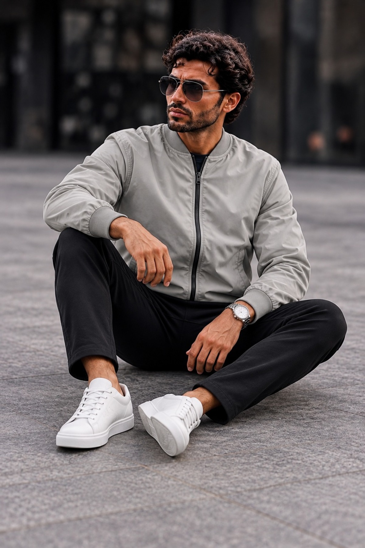 Erkek Mevsimlik Fermuarlı Casual Taş Yağmurluk 6