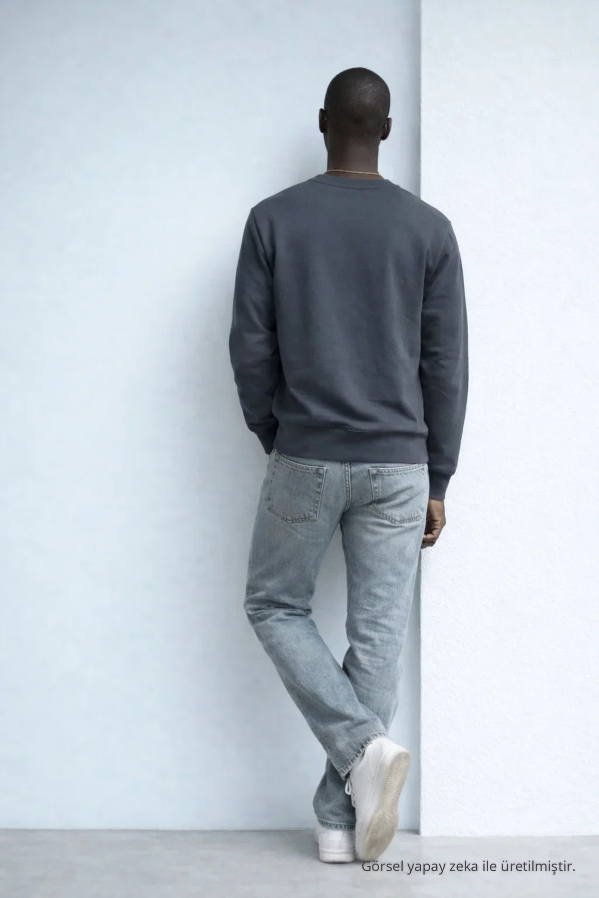Erkek Nakışlı Parlak Füme Sweatshirt 5