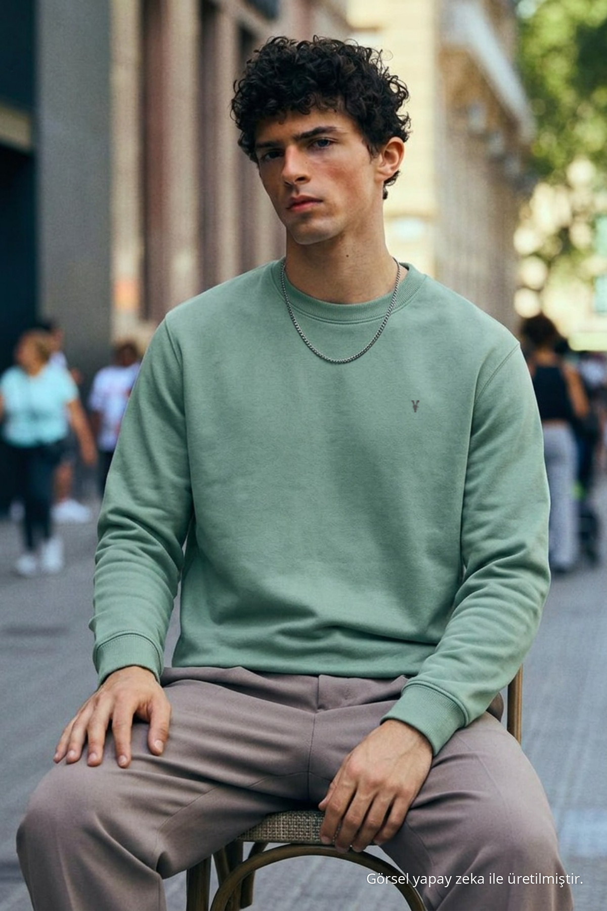 Erkek Orta Yumuşak Çağla Sweatshirt 3
