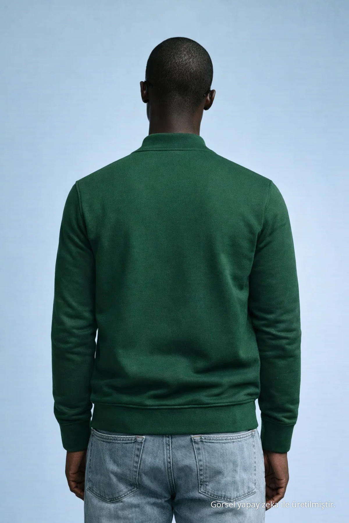 Erkek Hakim Yaka Kışlık YEŞİL Sweatshirt 5