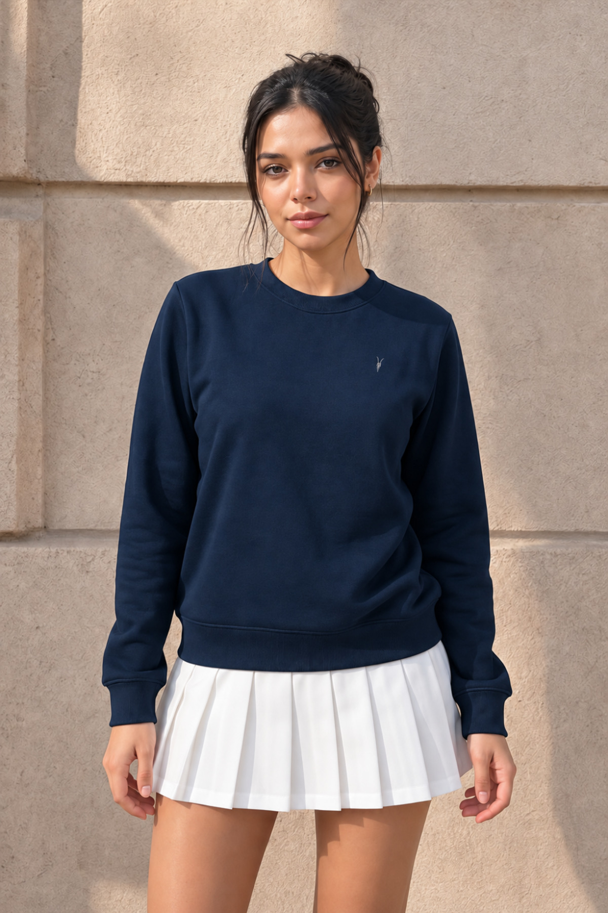 Kadın Uzun Kollu Comfort Bol 3' Lu Sweatshirt LACİVERT 4