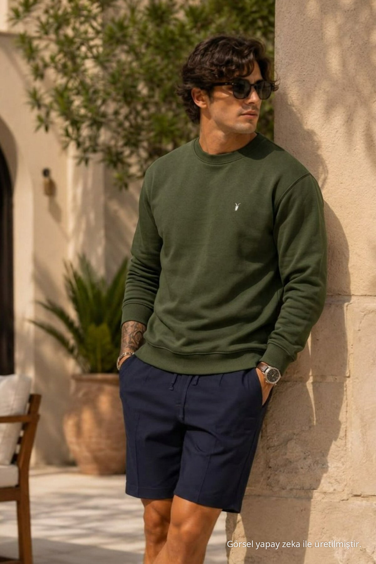 Erkek Casual Comfort Fit 3 Lü Sweatshirt Siyah 4