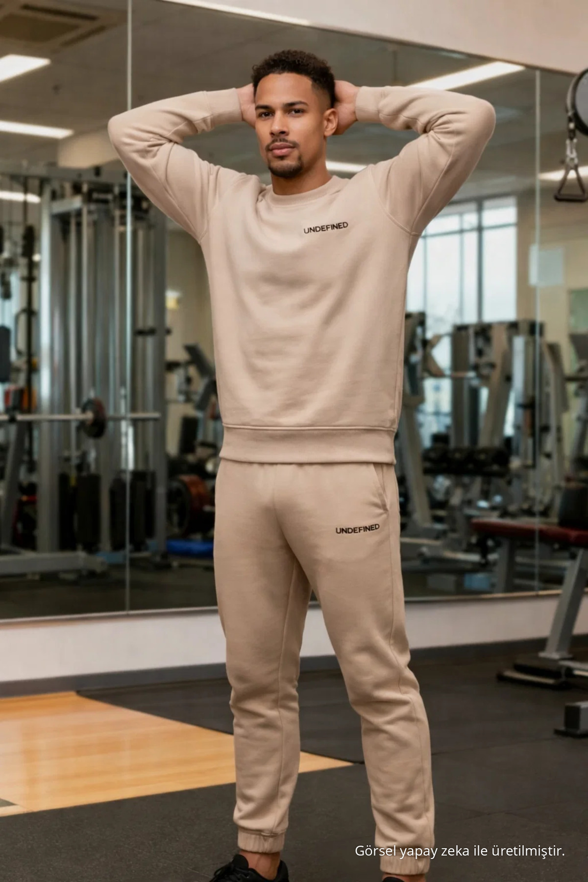 Erkek Sportif Krem İkili Eşfoman Takımı 6