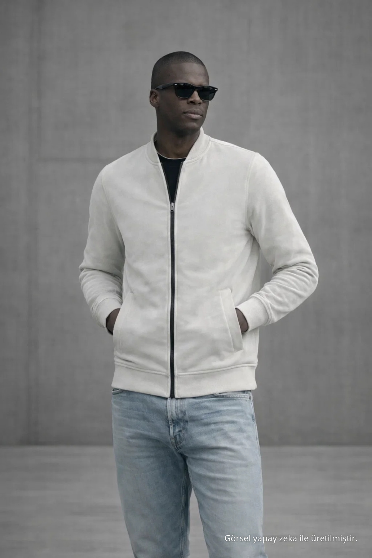 Erkek Hakim Yaka Kışlık GRİ Sweatshirt 4