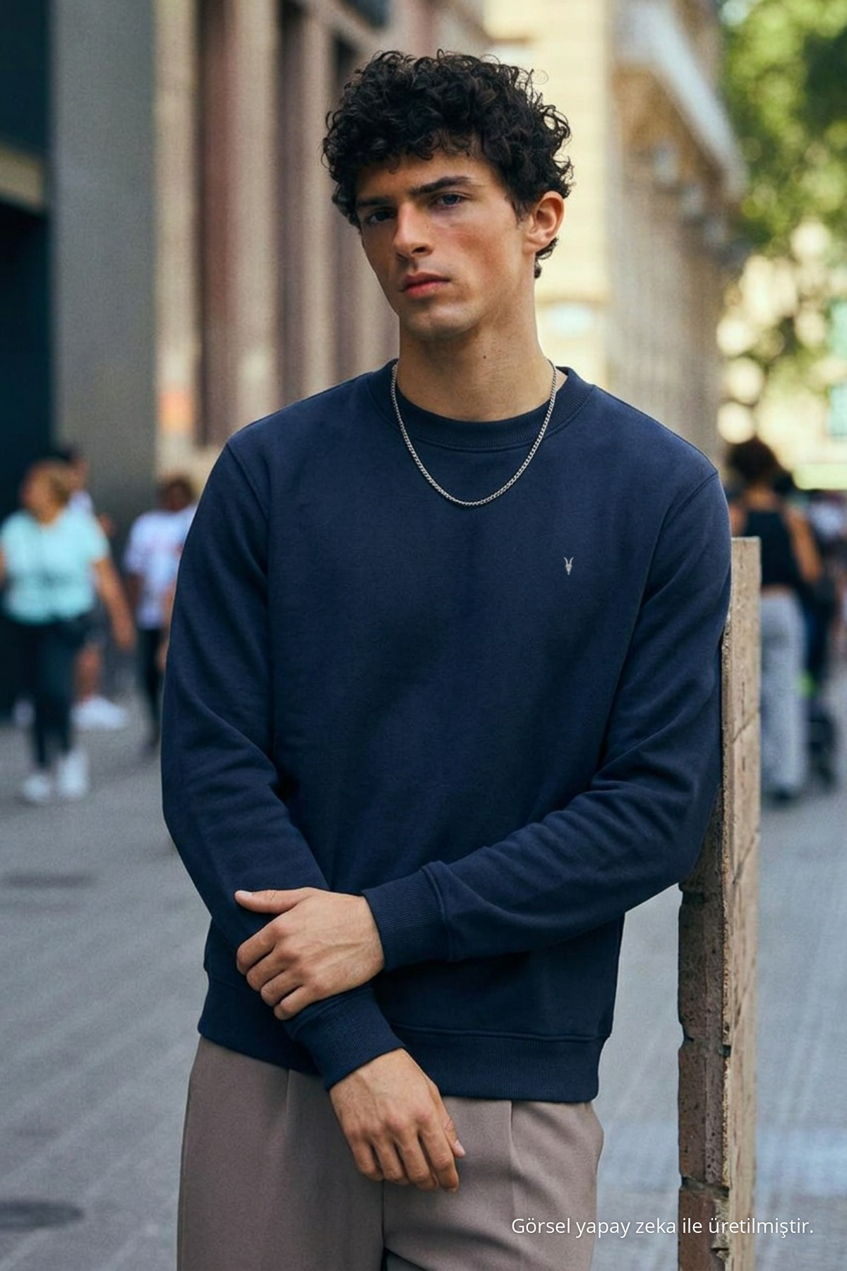 Erkek Orta Yumuşak LACİVERT Sweatshirt 3