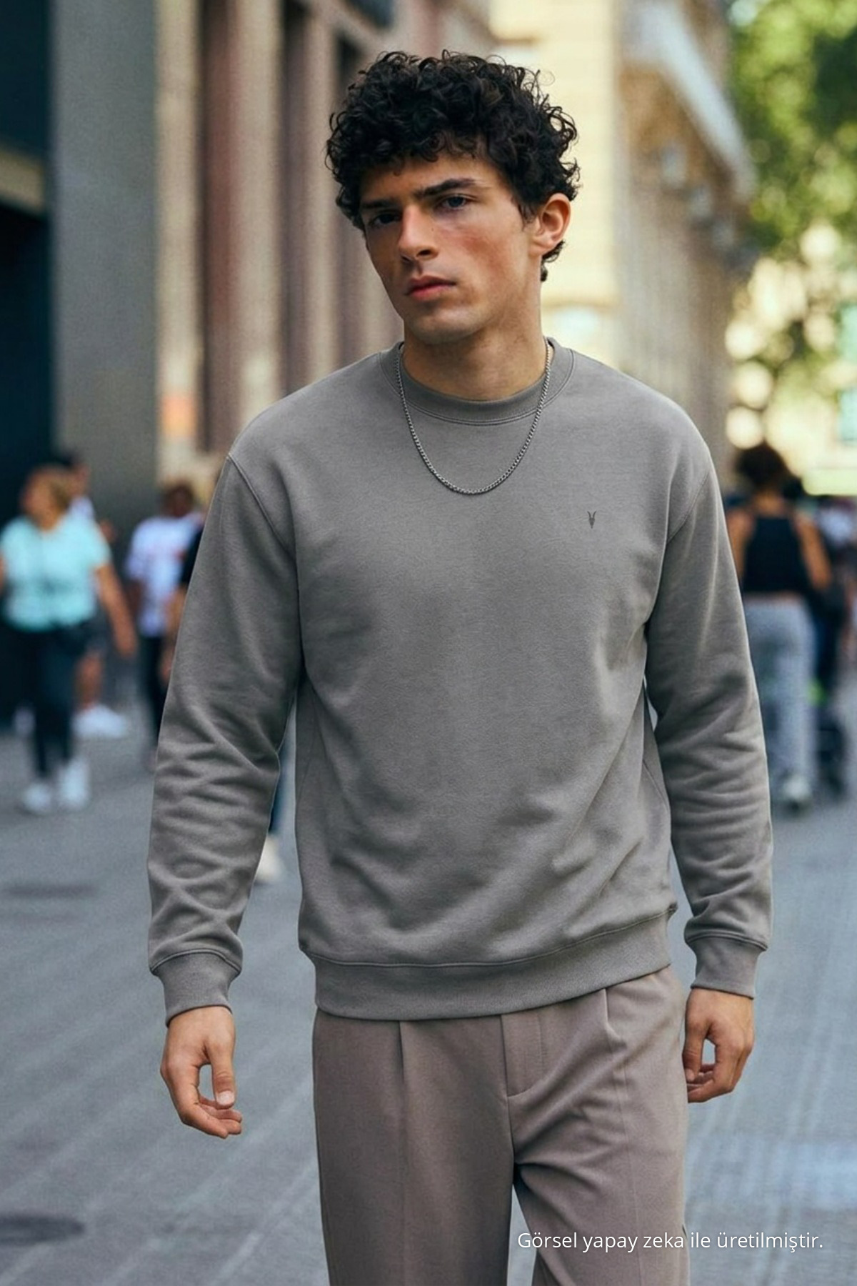 Erkek Orta Yumuşak GRİ Sweatshirt 4