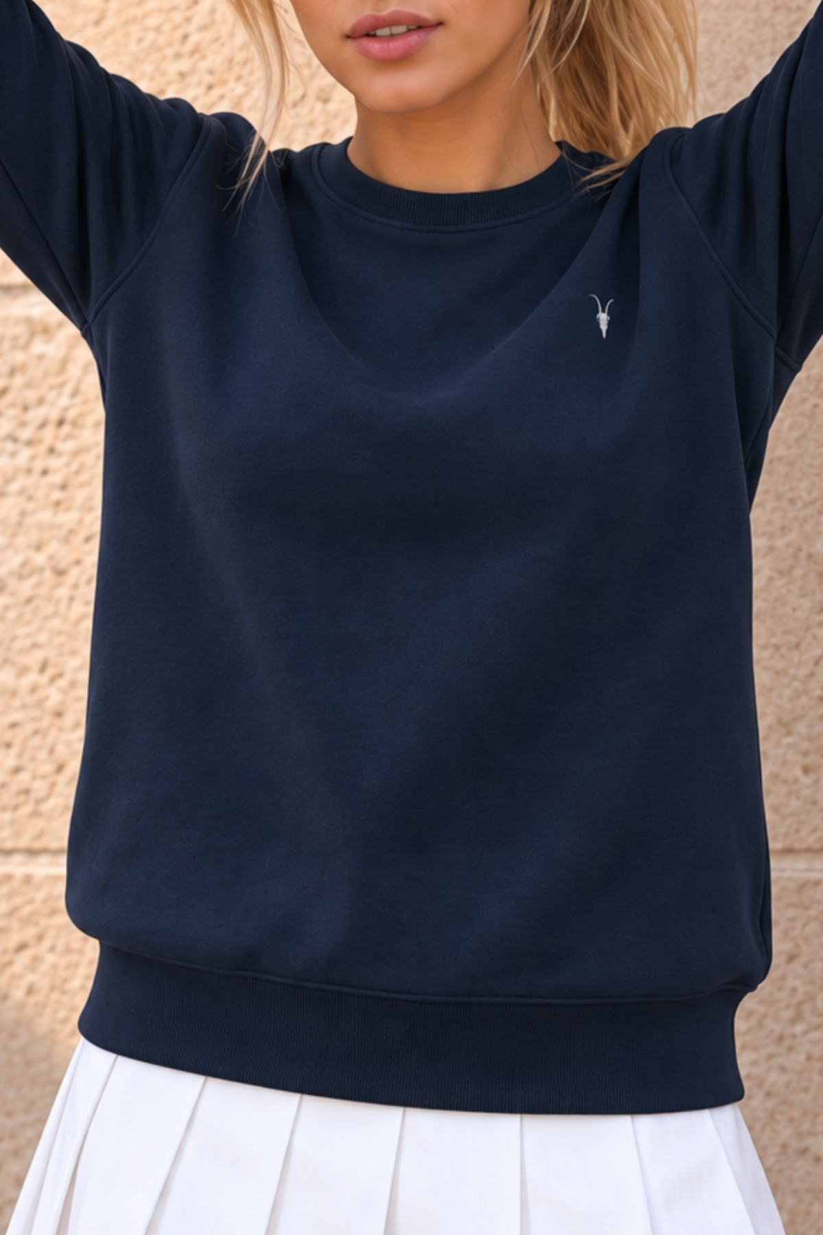 Kadın Bisiklet Yaka Mevsimlik LACİVERT Sweatshirt 6