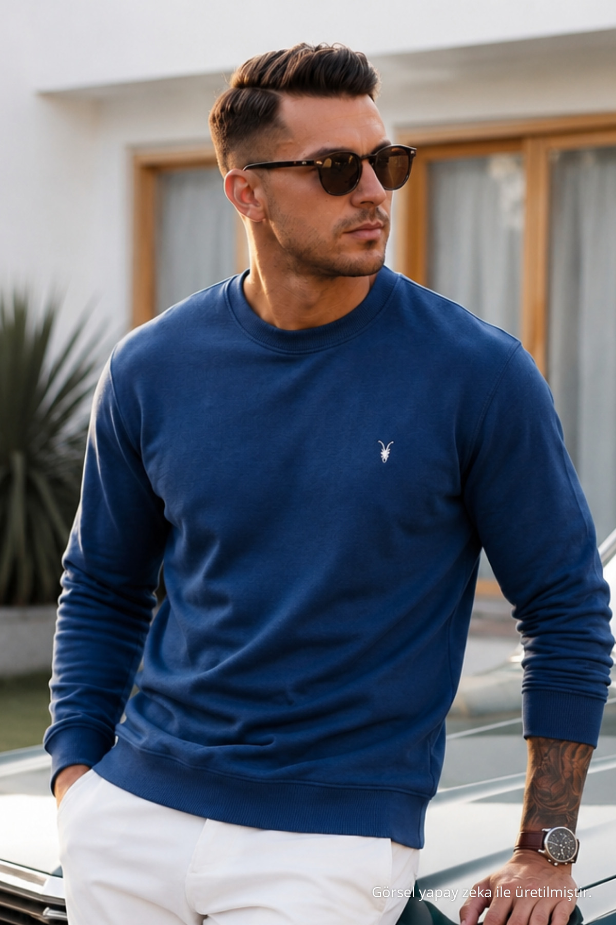 İNDİGO Düz Kol Düzenli Erkek Sweatshirt 6