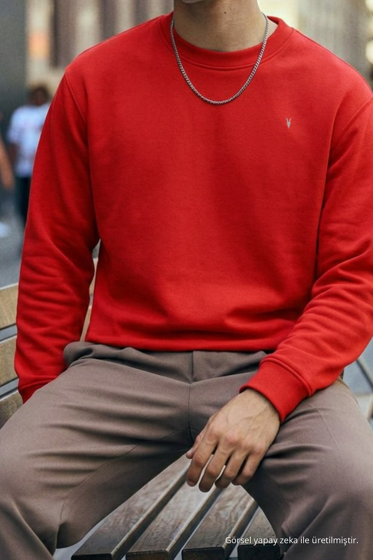 Erkek Orta Yumuşak KIRMIZI Sweatshirt 6