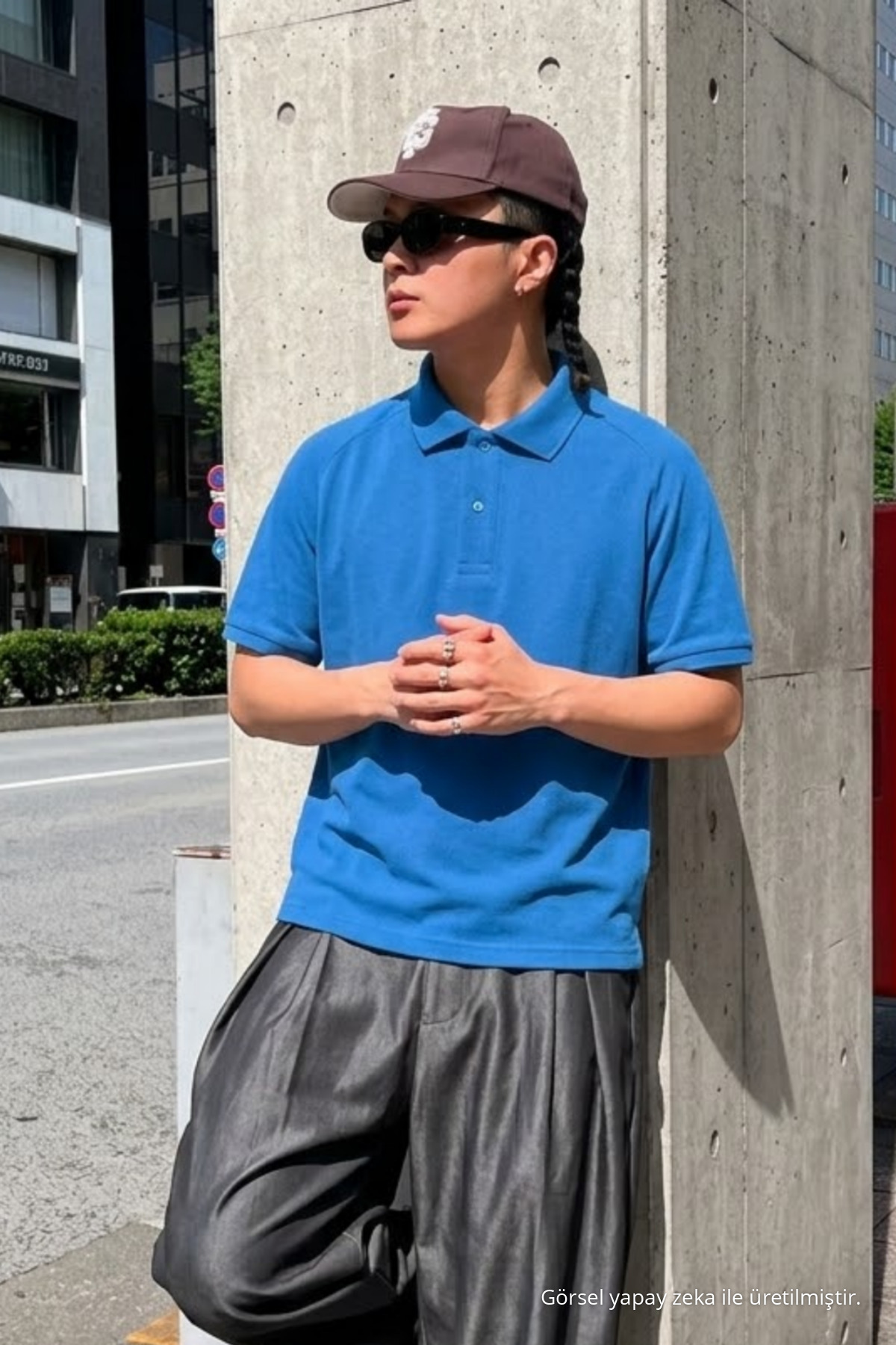 Erkek Straight Fit Açık Mavi Polo Yaka Tişört 5
