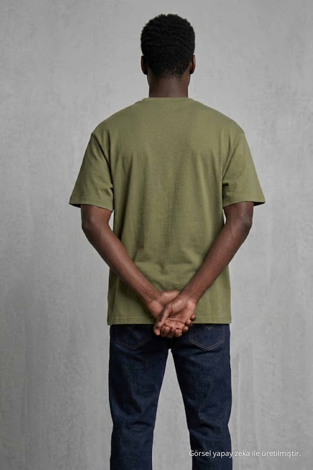 Erkek Kısa Kol Yazlık HAKİ Oversize Tişört 6