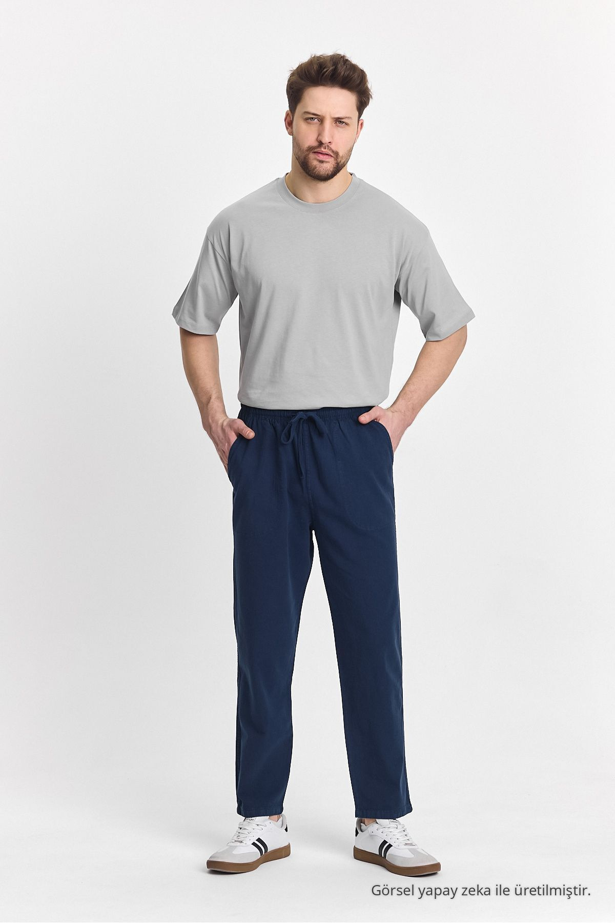 Erkek LACİVERT Regular Fit Basic Pantolon 5