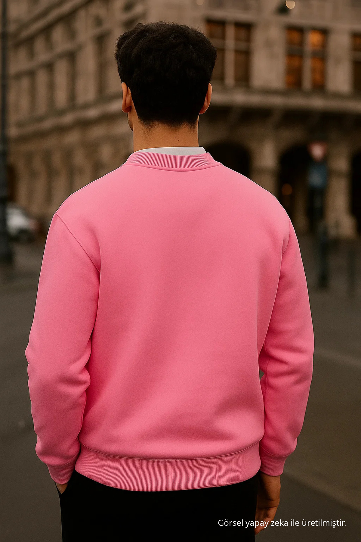 Erkek Oversize Kışlık Pembe Uzun Kazak 5