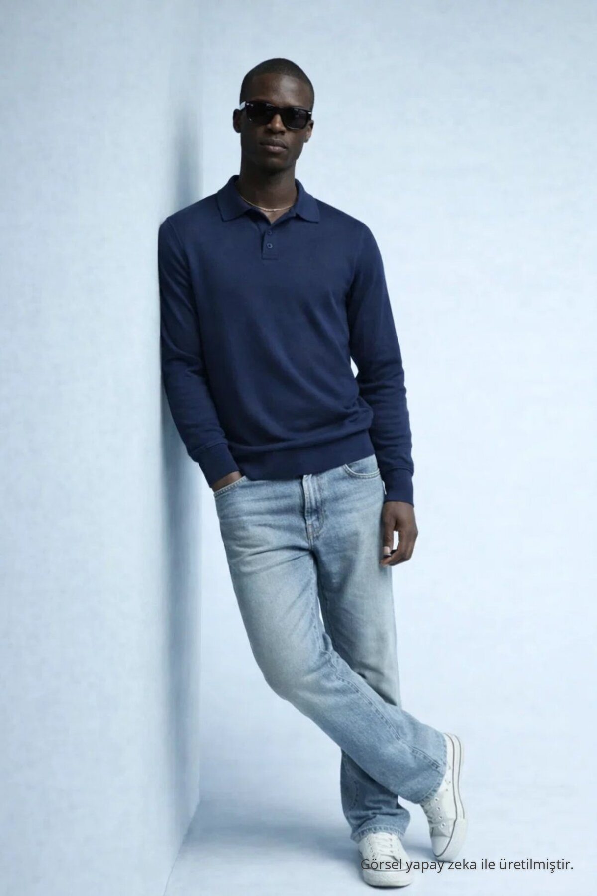 Erkek Trend Casual Lacivert Triko Kazak 4