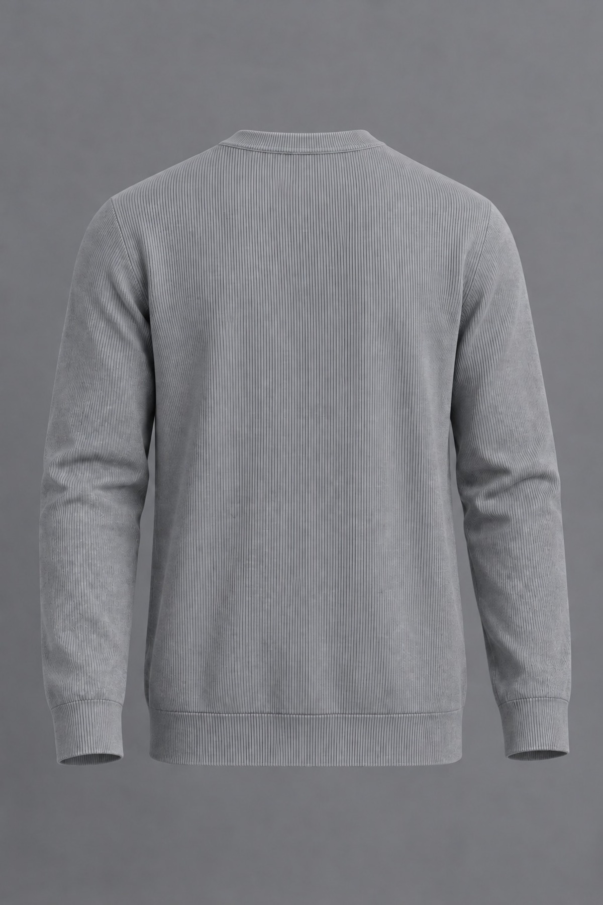 Erkek Slim Fit Bisiklet Yaka Günlük Triko Antrasit Kazak 3
