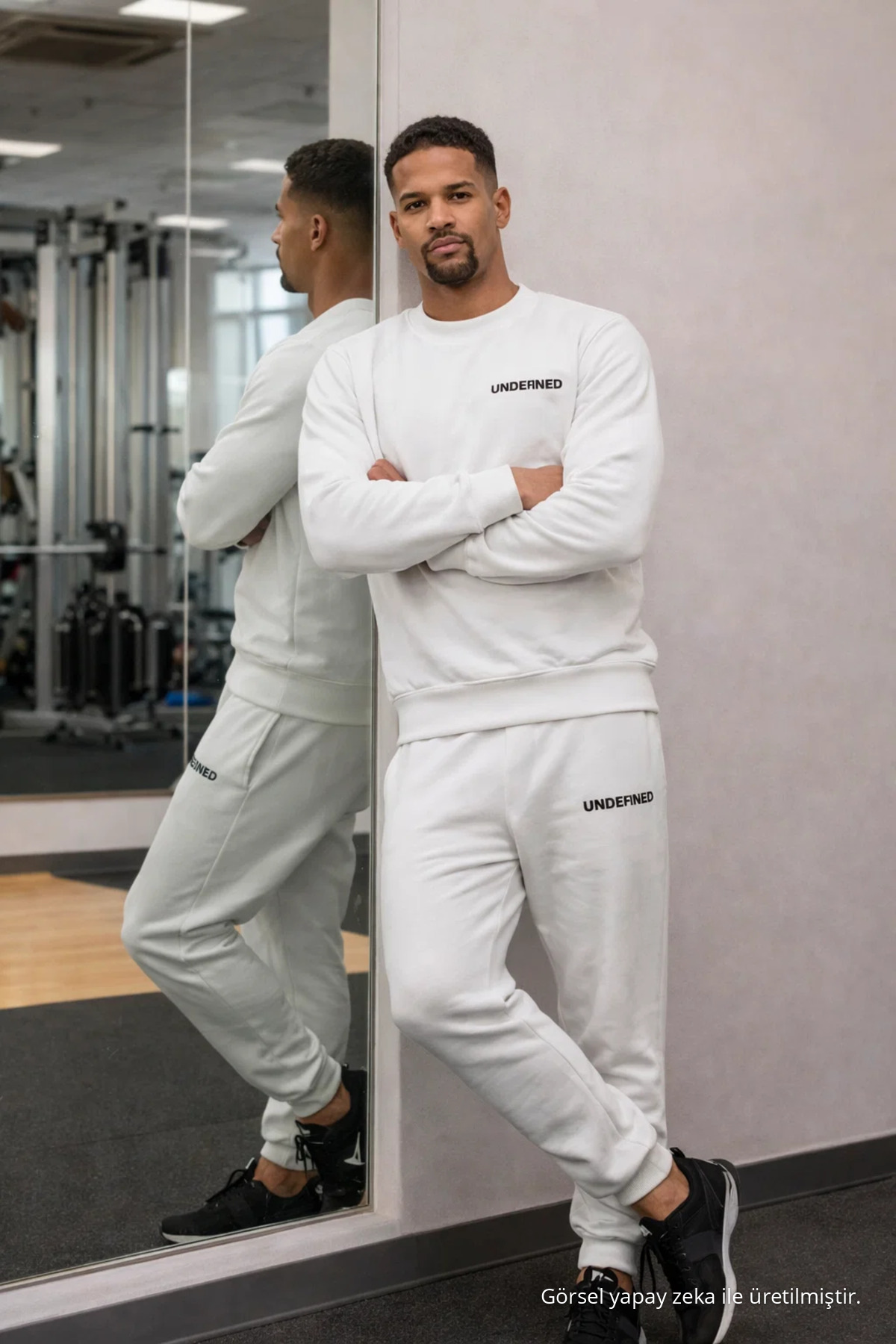 Erkek Sportif Ekru İkili Eşfoman Takımı 4