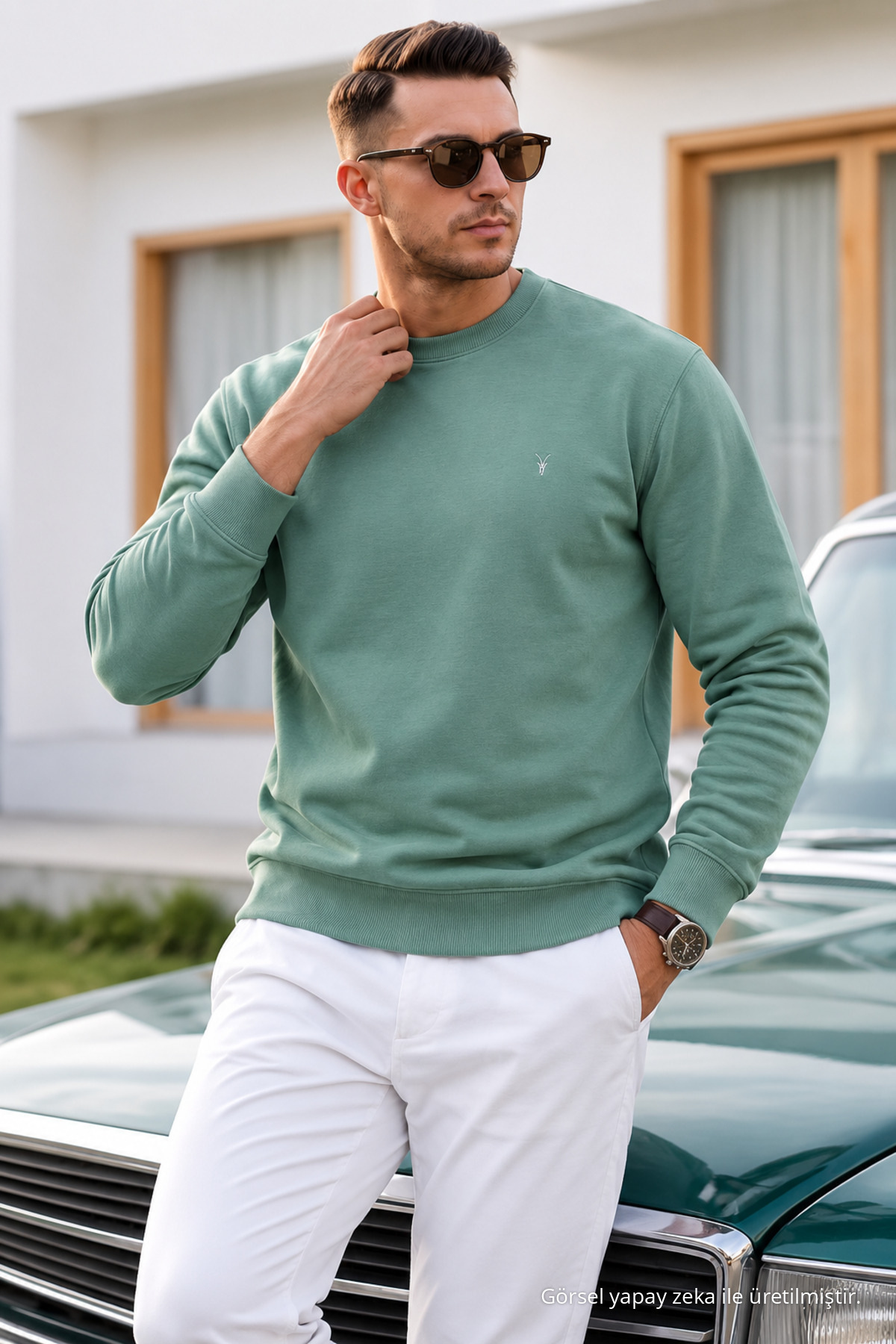 Çağla Düz Kol Düzenli Erkek Sweatshirt 5