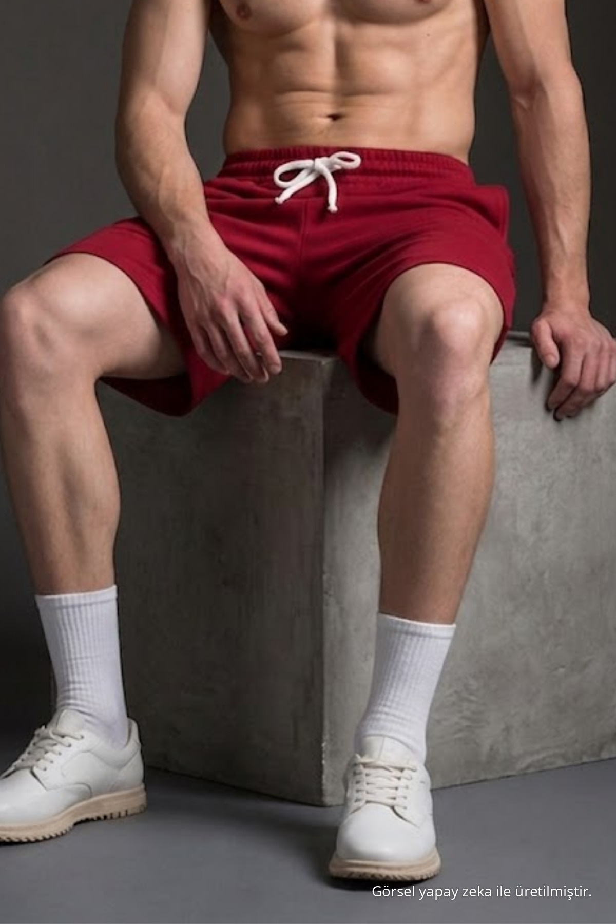 Erkek Lastikli Yazlık Comfort Bordo Şort 6