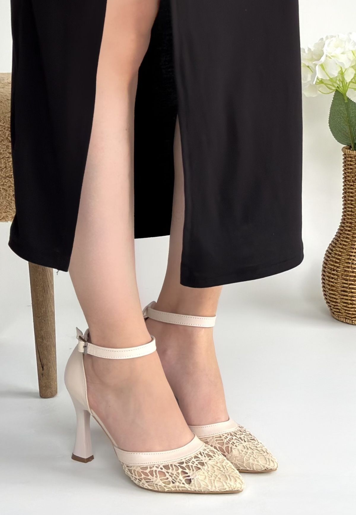 Hejja Bej Cilt Tül Detaylı Topuklu Ayakkabı 3