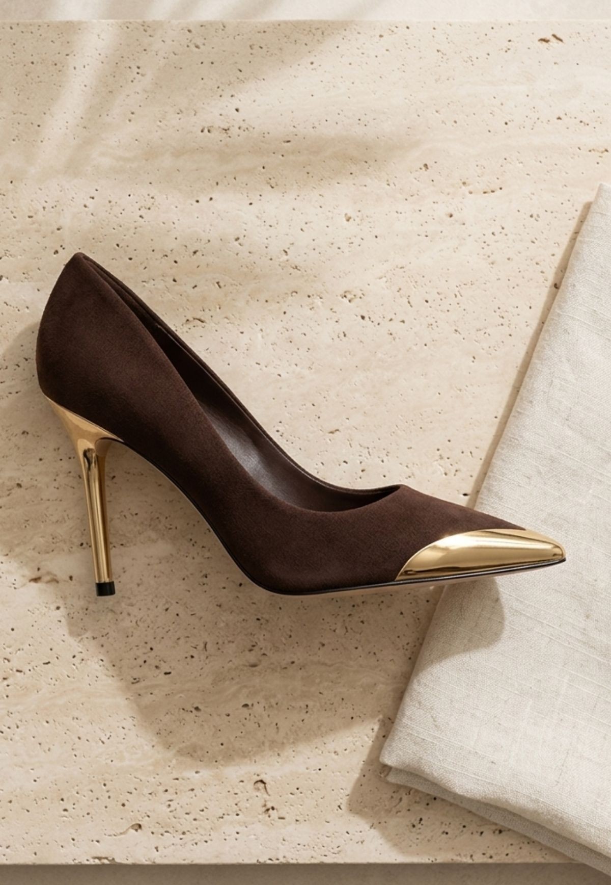 Alis Kahverengi Saten Stiletto Ayakkabı 4