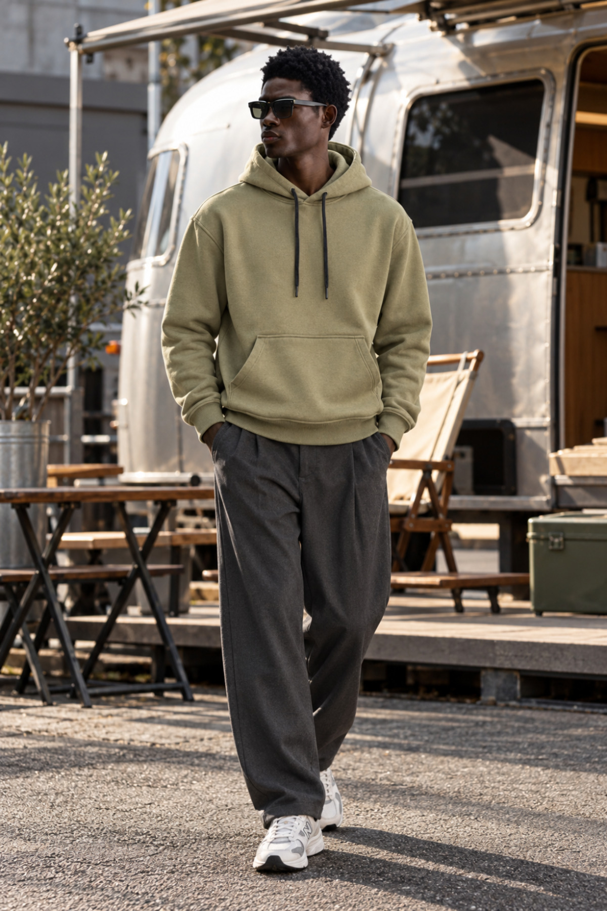 Erkek A.Haki Kapüşonlu Sweatshirt 6
