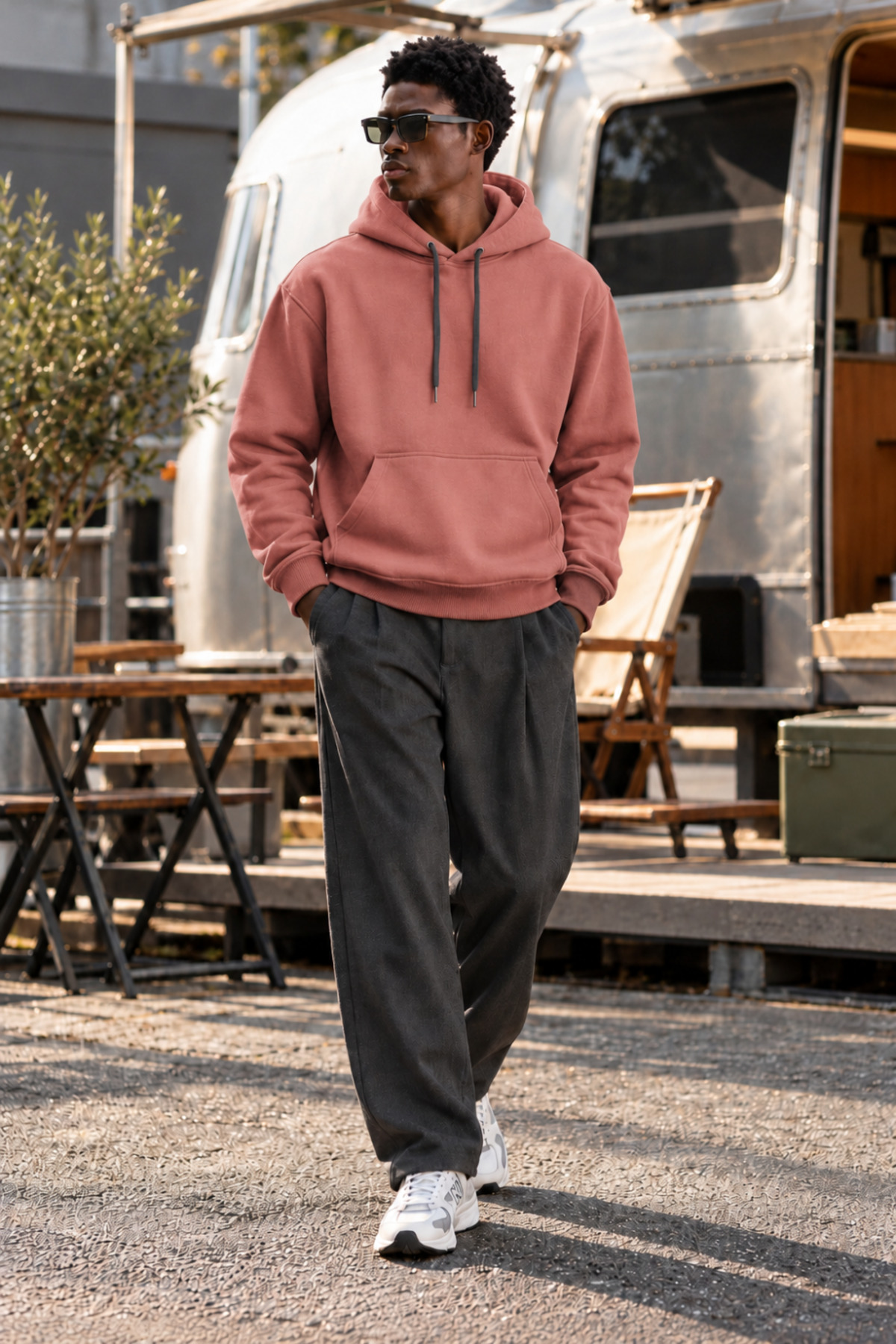 Erkek Gül Kurusu Kapüşonlu Sweatshirt 6