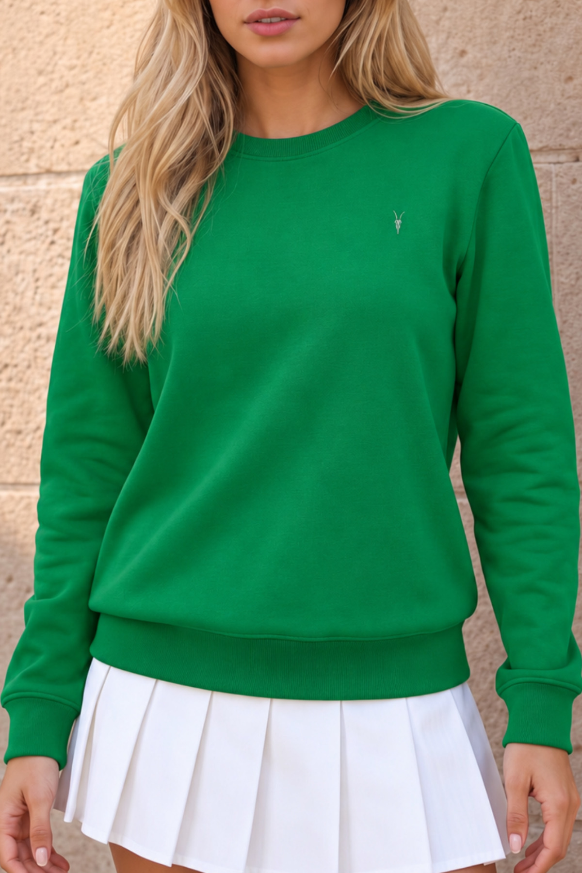 Kadın Bisiklet Yaka Mevsimlik YEŞİL Sweatshirt 5