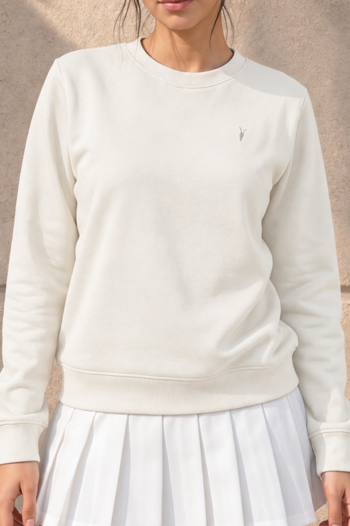 Kadın Uzun Kollu Comfort Ekru Bol Sweatshirt 5