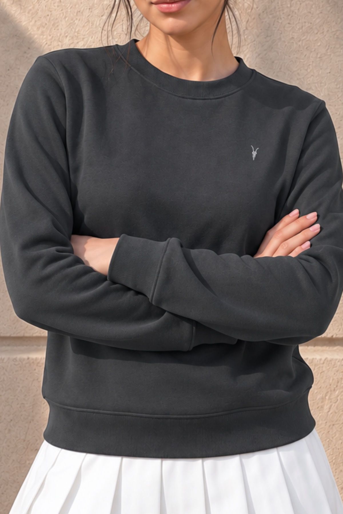 Kadın Uzun Kollu Comfort Füme Bol Sweatshirt 6