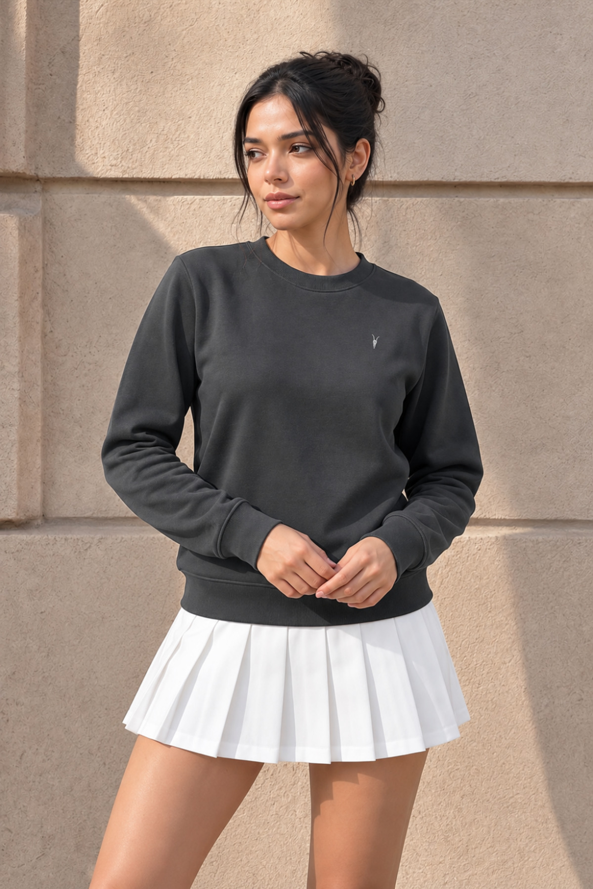 Kadın Uzun Kollu Comfort Füme Bol Sweatshirt 3