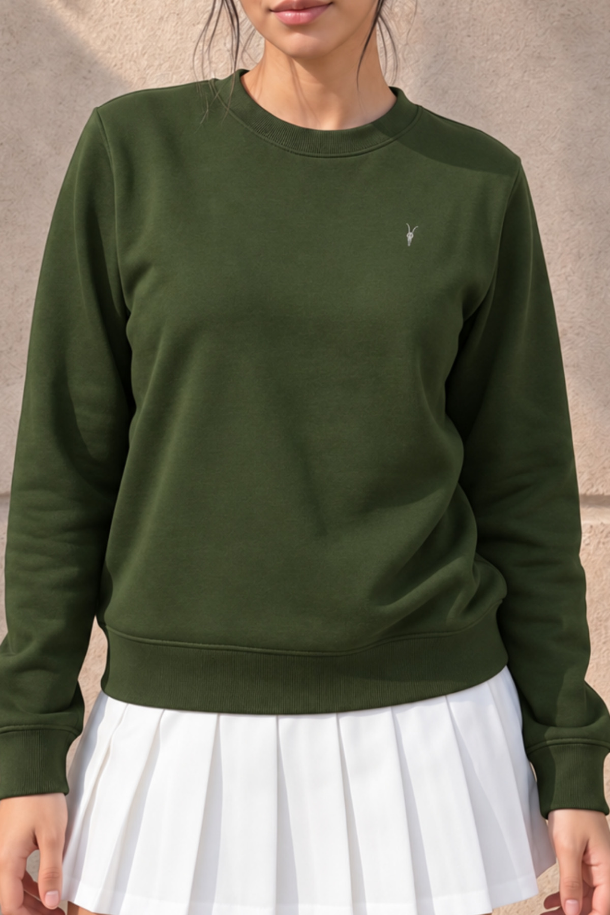 Kadın Uzun Kollu Comfort HAKİ Bol Sweatshirt 6