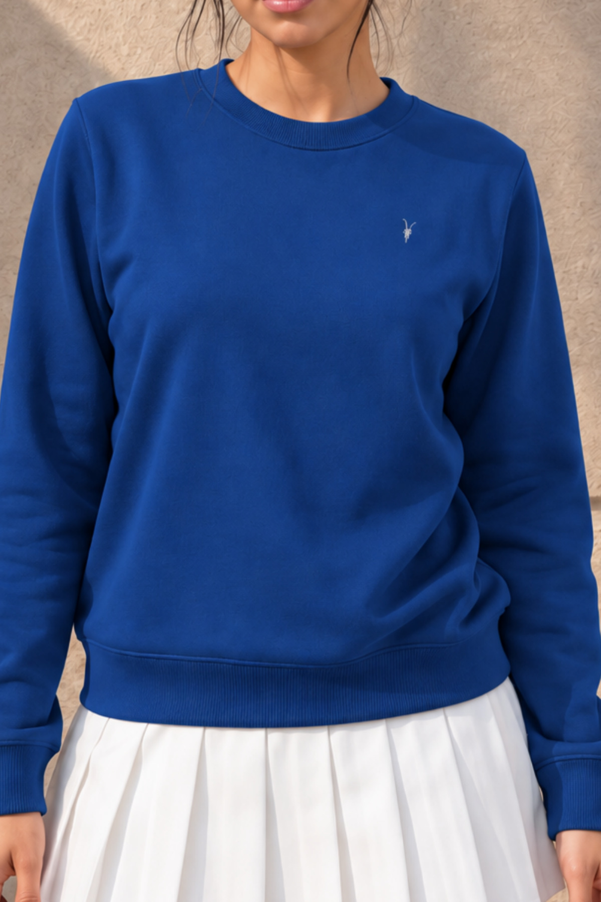 Kadın Uzun Kollu Comfort İNDİGO Bol Sweatshirt 6