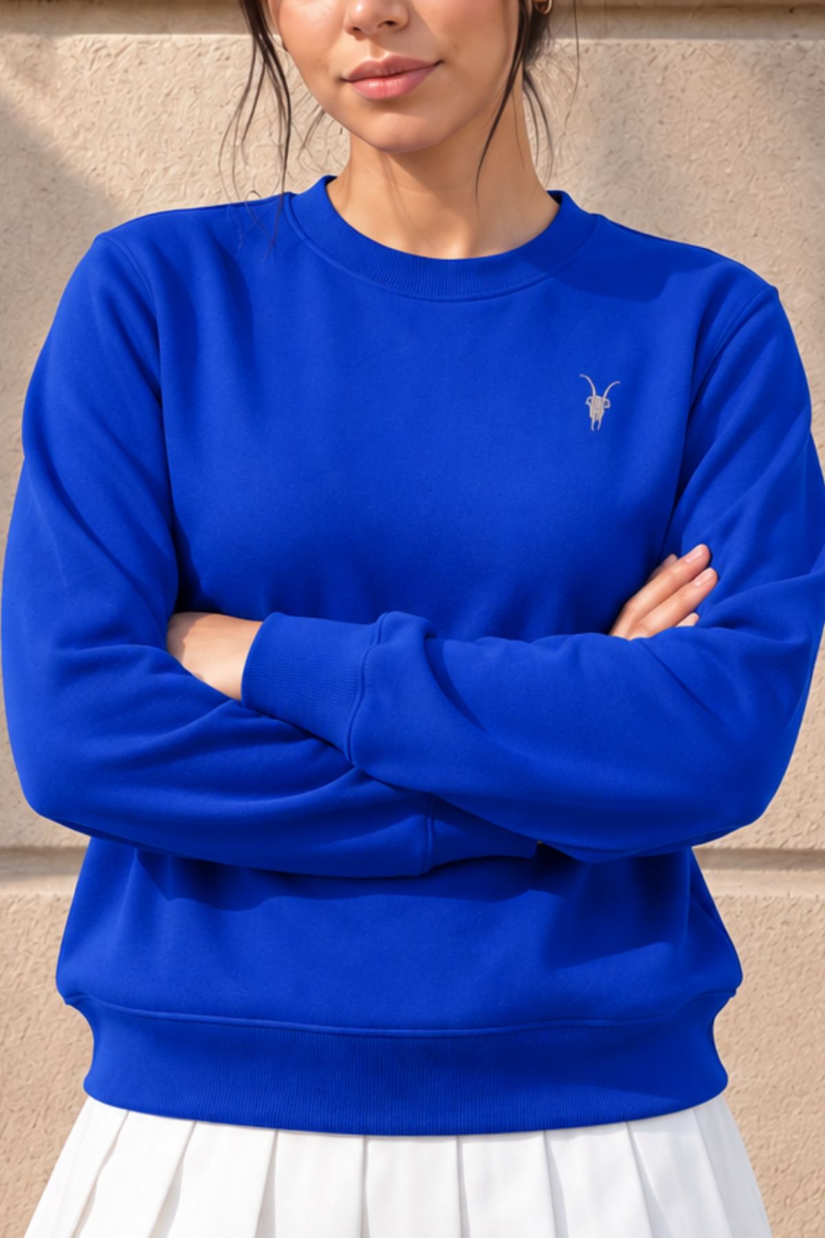 Kadın Uzun Kollu Comfort MAVİ Bol Sweatshirt 6