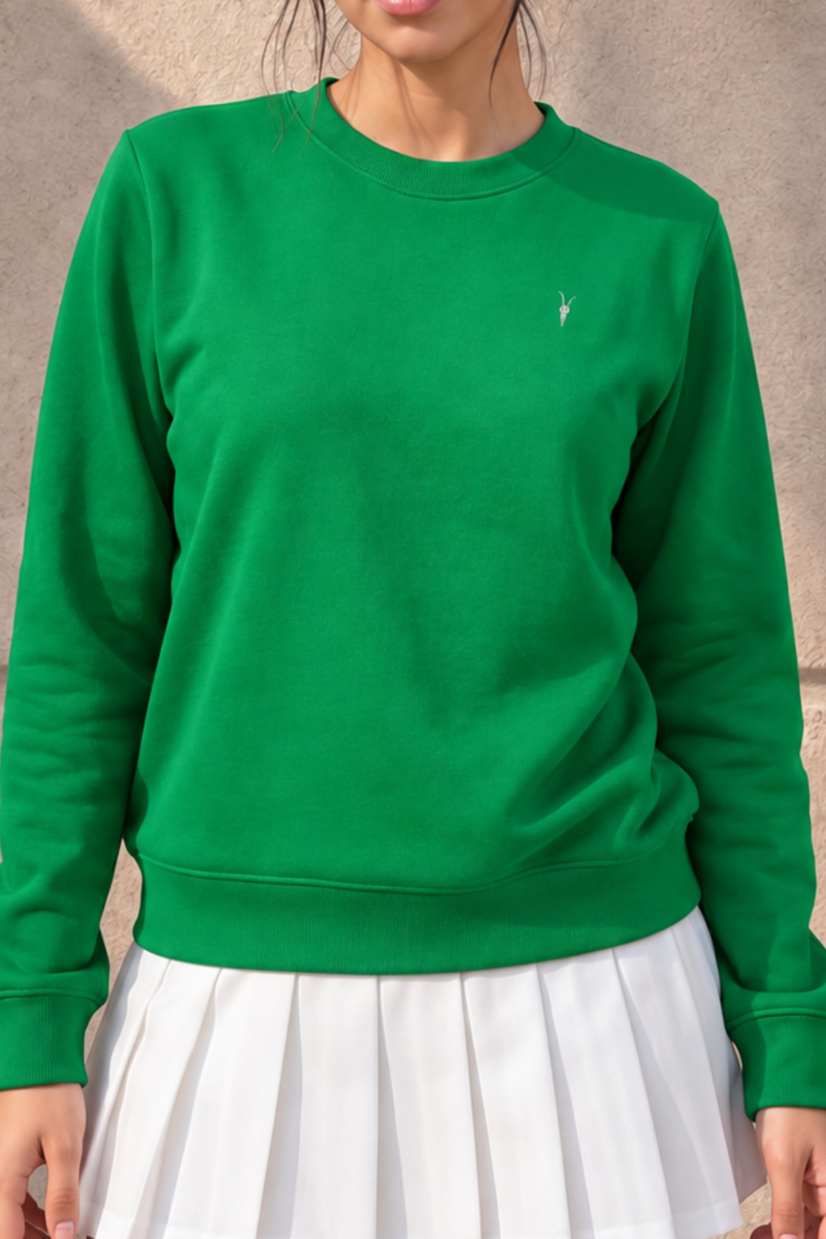 Kadın Uzun Kollu Comfort YEŞİL Bol Sweatshirt 5