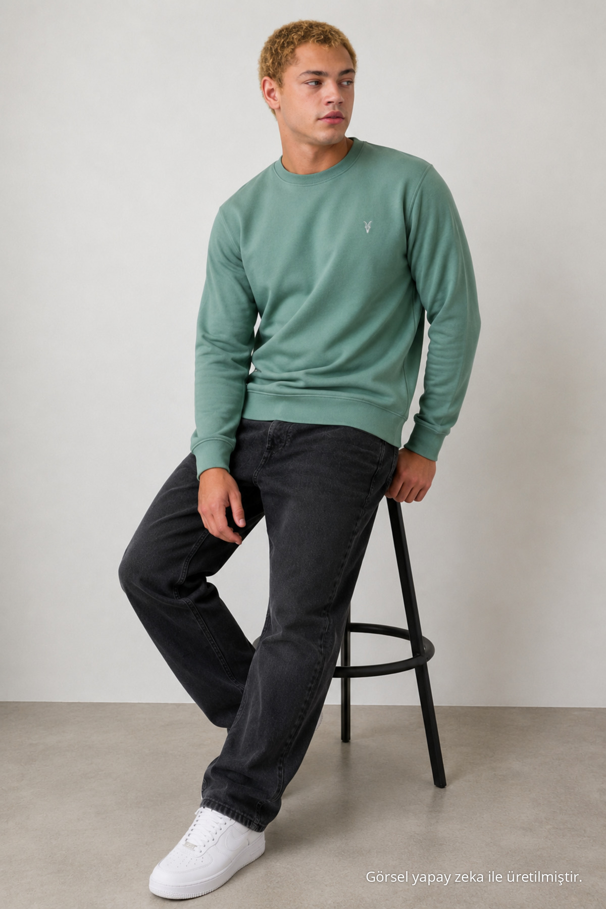 Çağla Oversize Pamuklu Erkek Sweatshirt 6