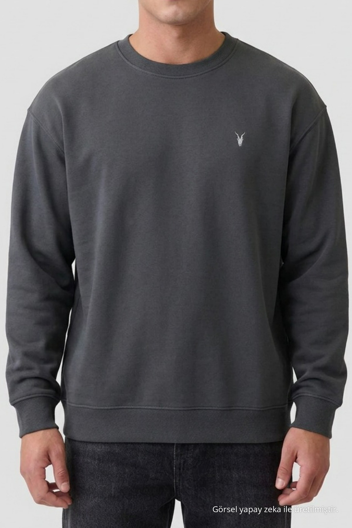 Füme Oversize Pamuklu Erkek Sweatshirt 4