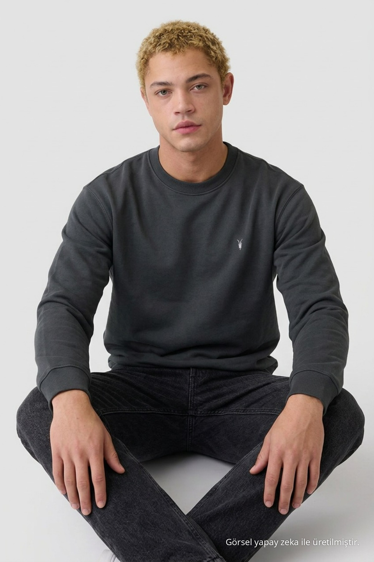 Füme Oversize Pamuklu Erkek Sweatshirt 3