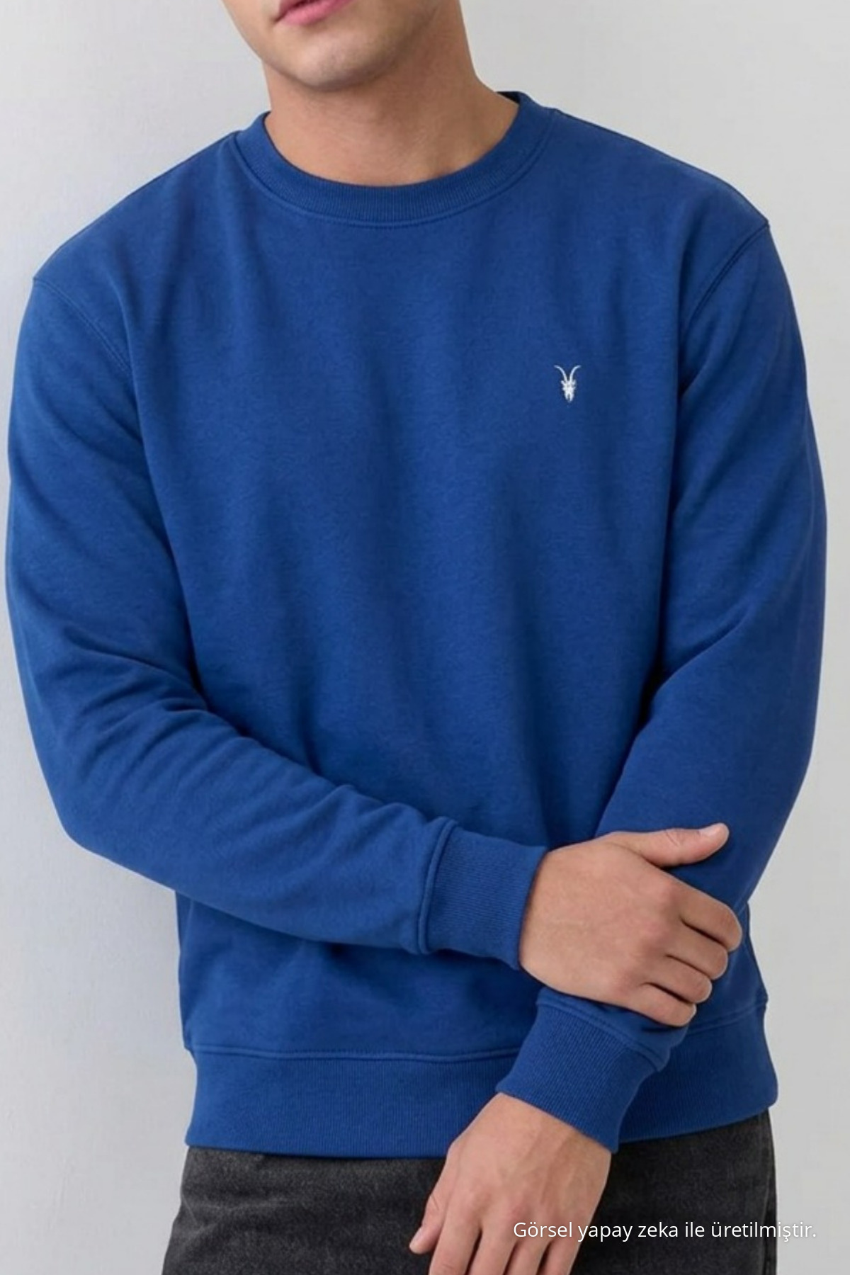 İNDİGO Oversize Pamuklu Erkek Sweatshirt 4