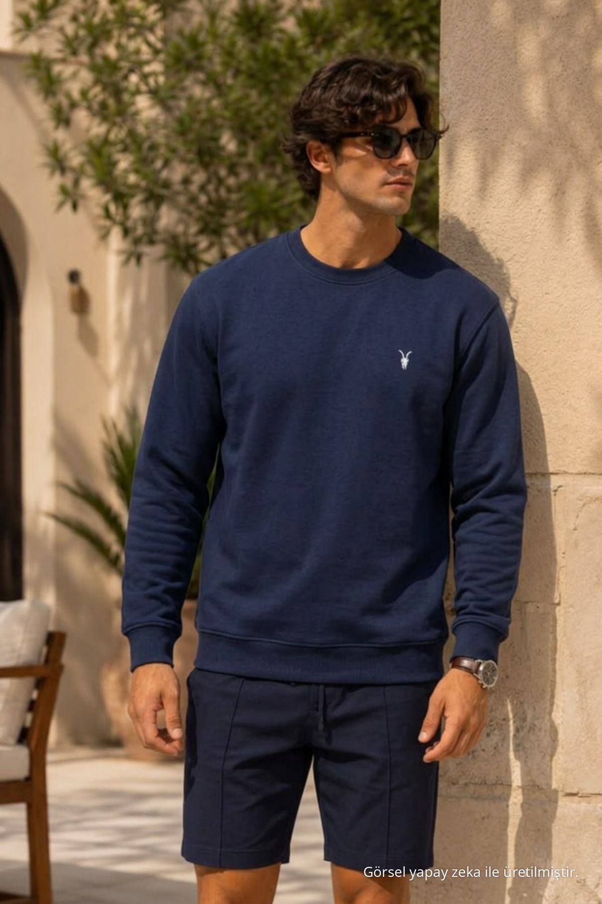 Örme Uzun Kollu LACİVERT Erkek Sweatshirt 4