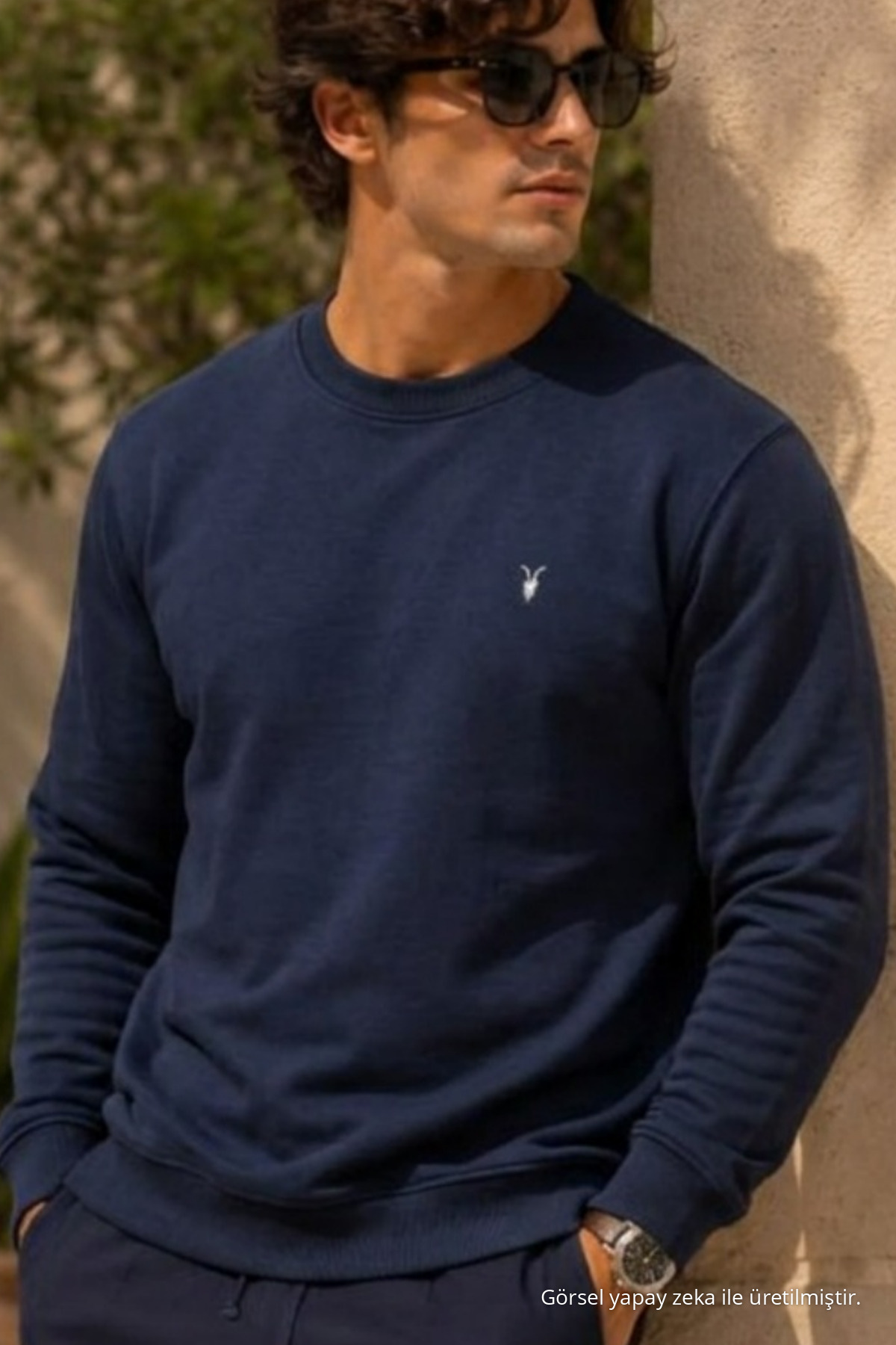 Örme Uzun Kollu LACİVERT Erkek Sweatshirt 6