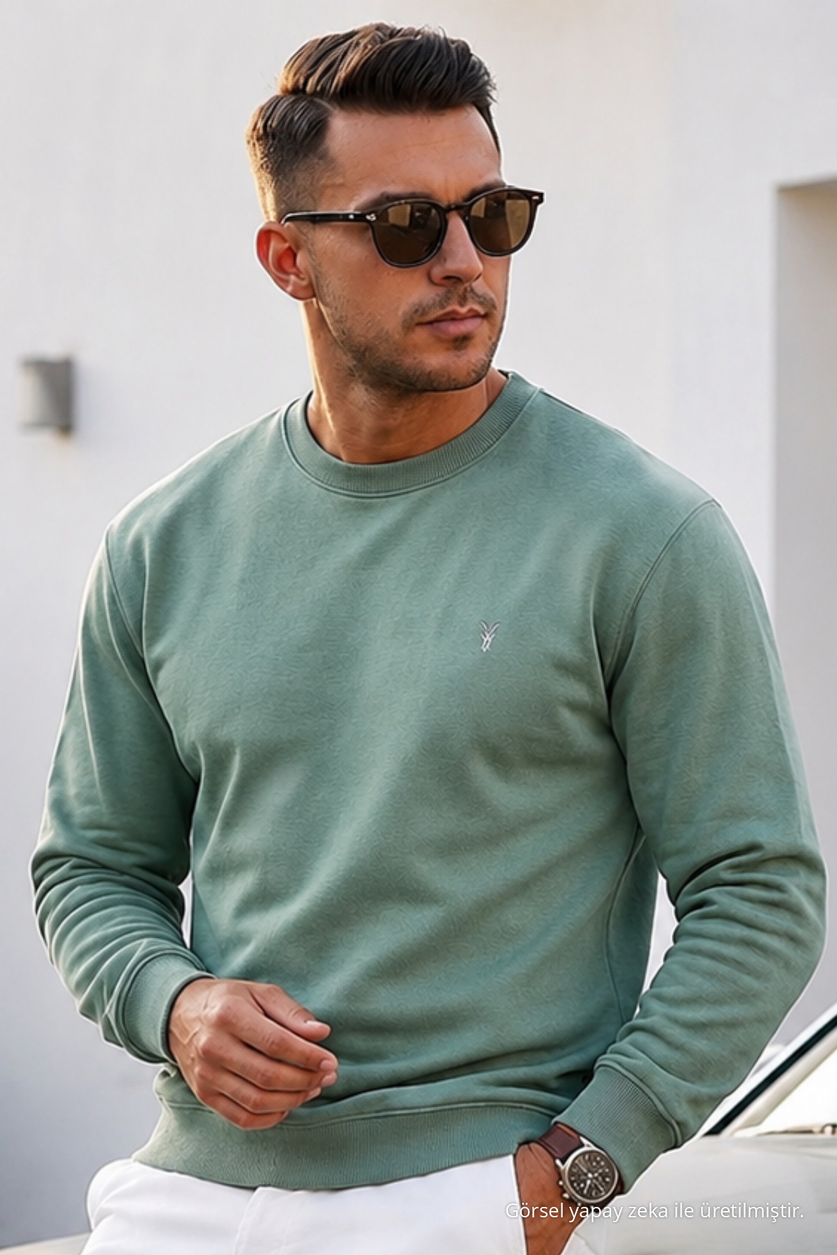 Çağla Düz Kol Düzenli Erkek Sweatshirt 6
