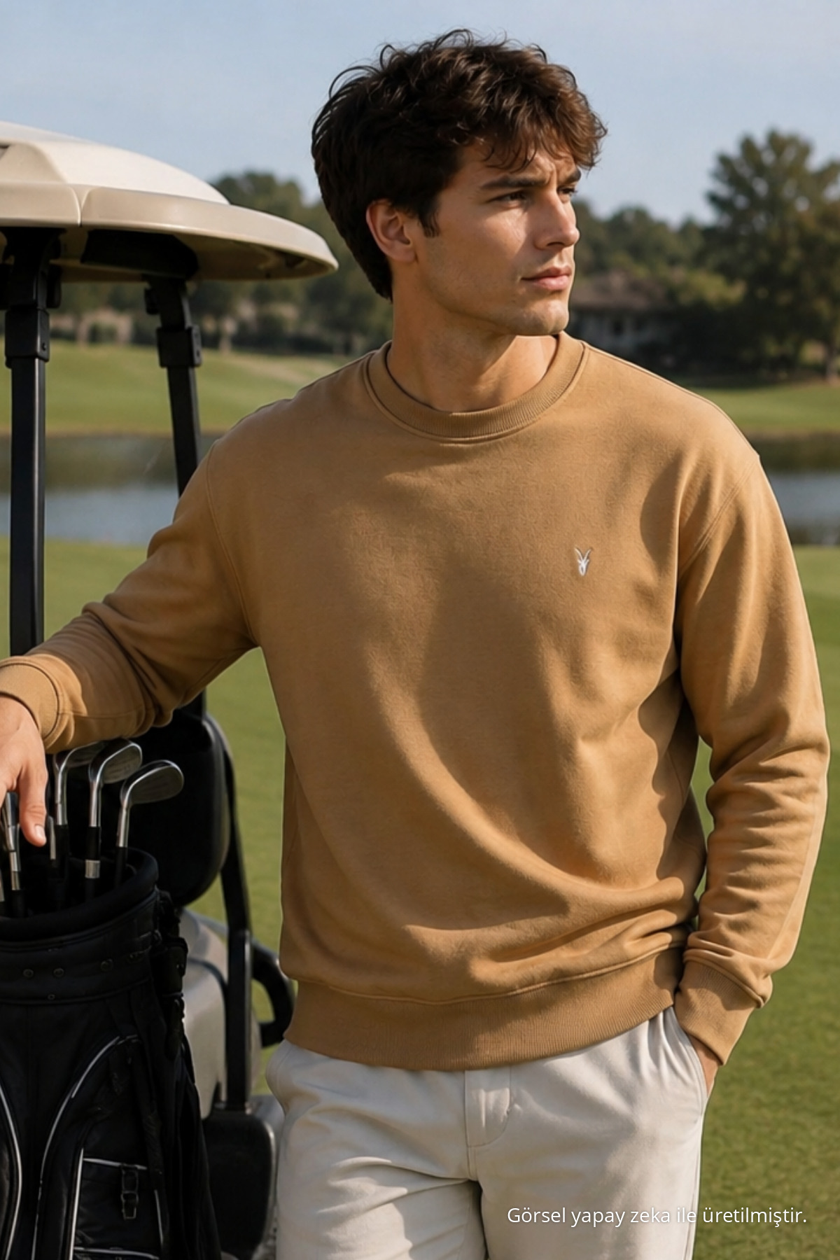 Karamel İşlemeli Standart Erkek Sweatshirt 6