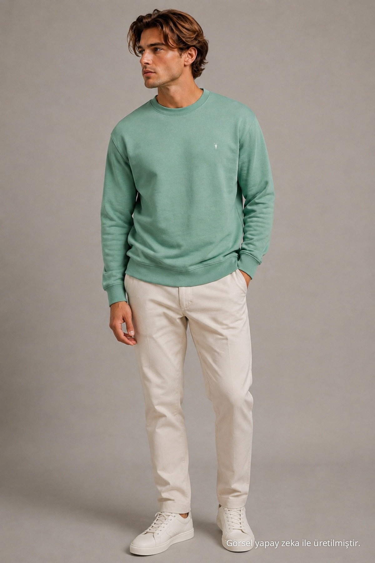 Reglan Casual Kış Çağla Erkek Sweatshirt 6