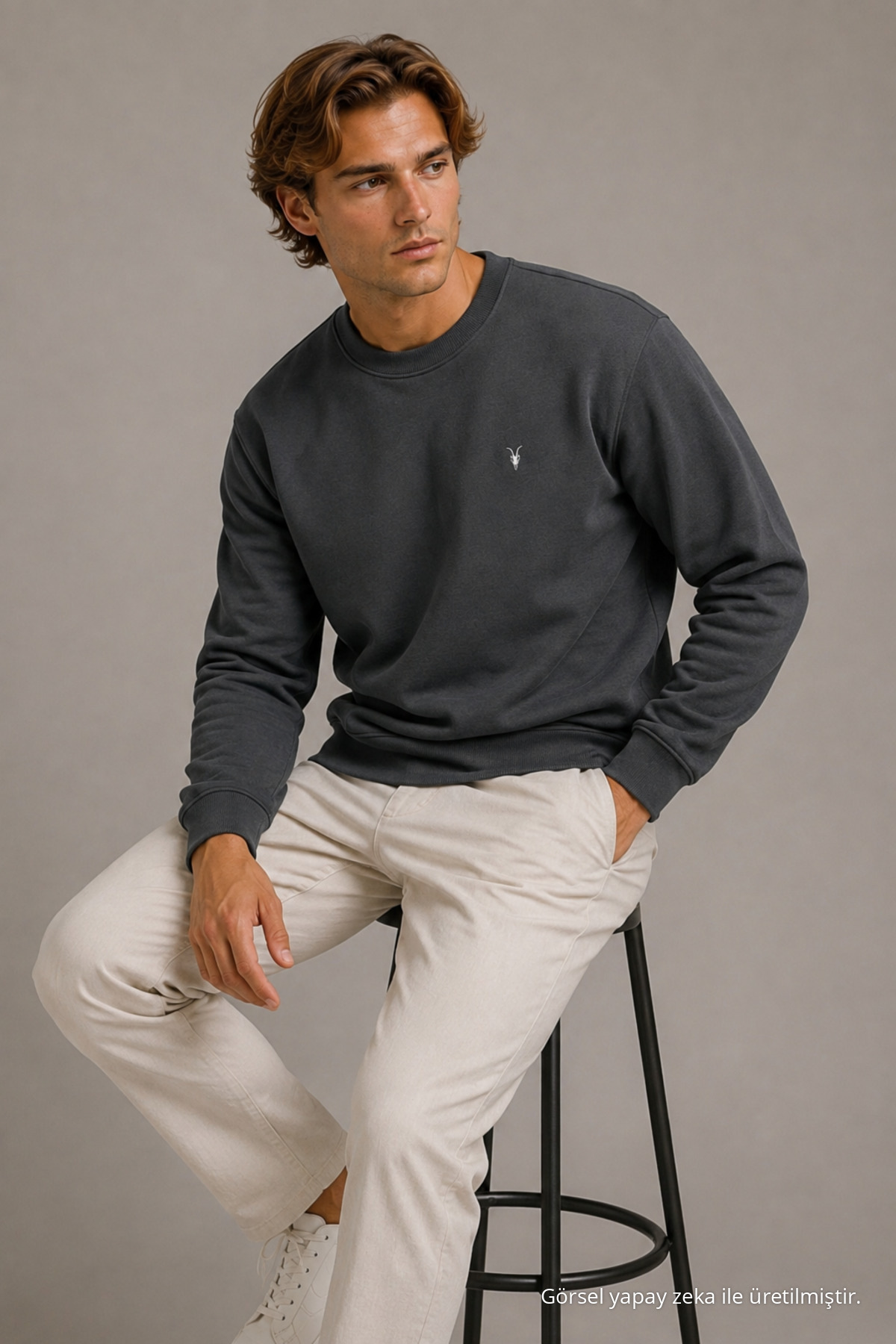 Reglan Casual Kış Füme Erkek Sweatshirt 5