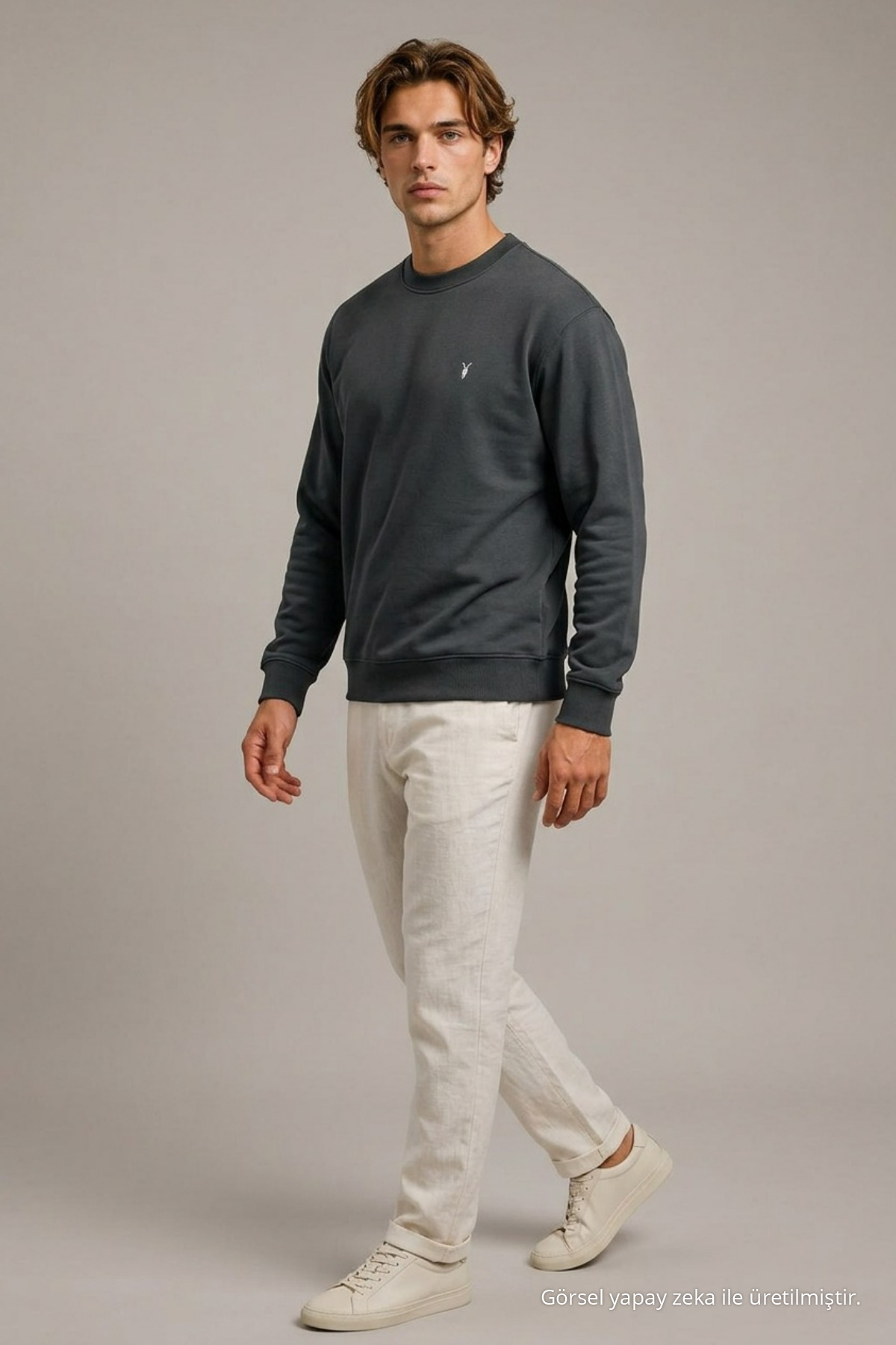 Reglan Casual Kış Füme Erkek Sweatshirt 3